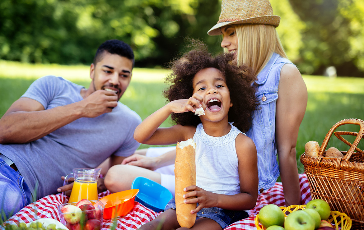 Family having a picnic