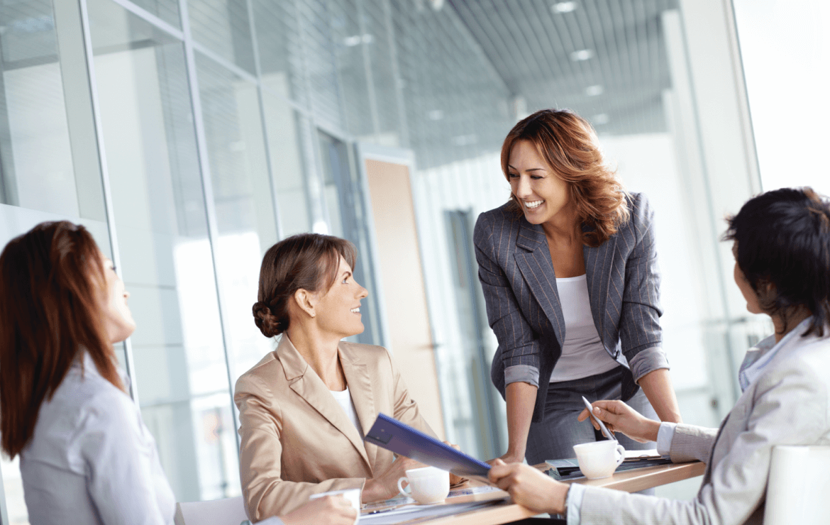 Group of businesspeople meeting together