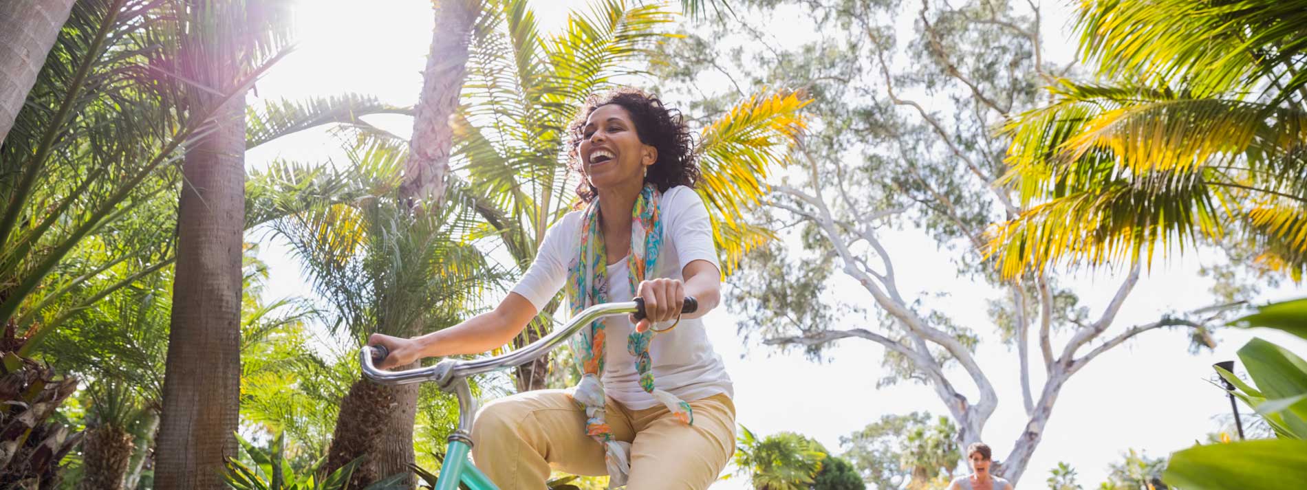 woman riding bicycle