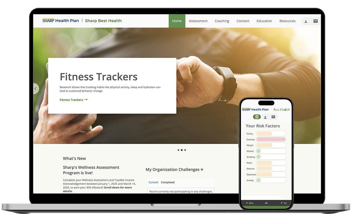 Laptop and smartphone showing Best Health app