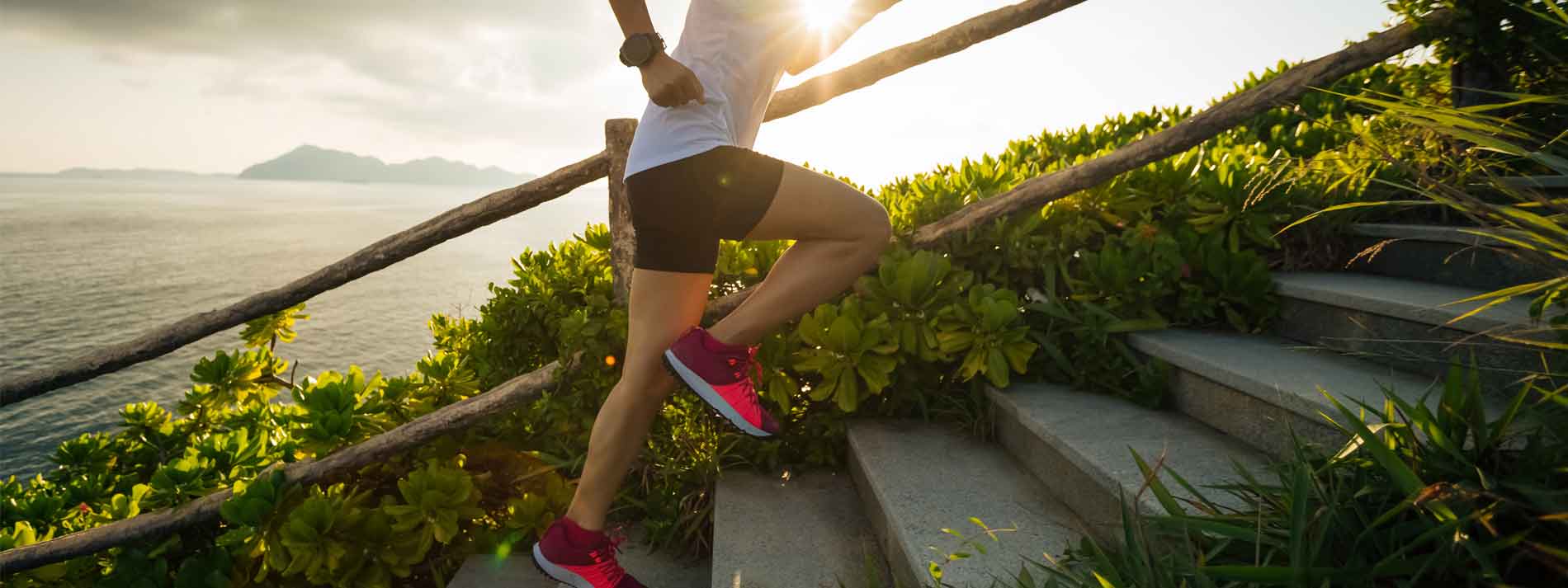 Woman checking Apple watch after workout