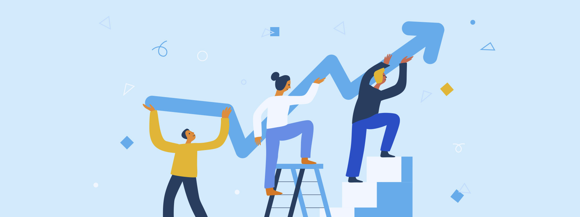 Three-people-holding-arrow-illustration