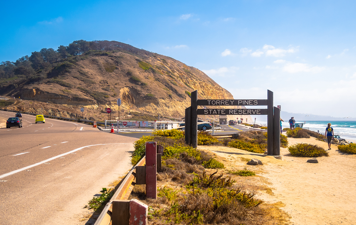Torrey Pines Beach Reserve in San Diego, California