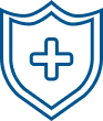 Shield with plus icon