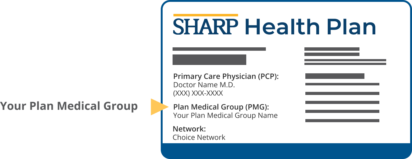 Sharp Health Plan member ID card