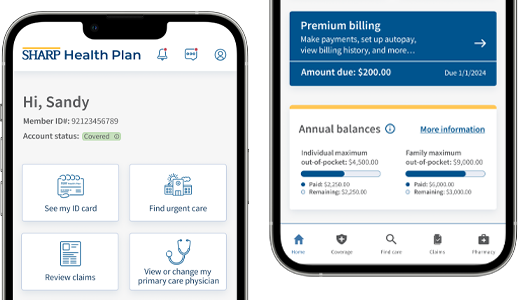 Sharp Health Plan mobile app