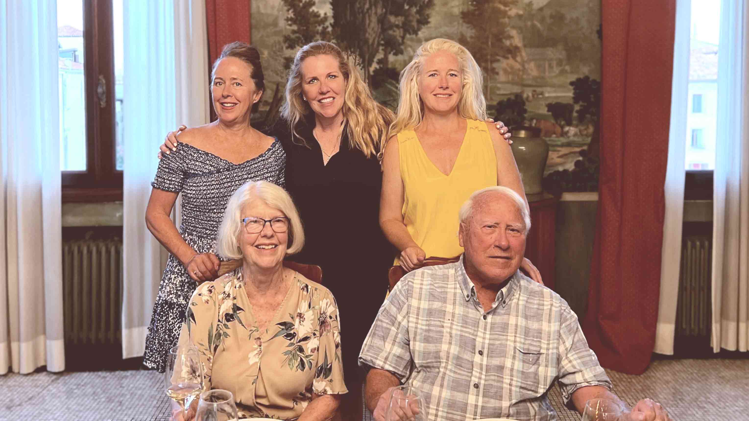 Dede and Michael Alpert with family members in Venice, Italy
